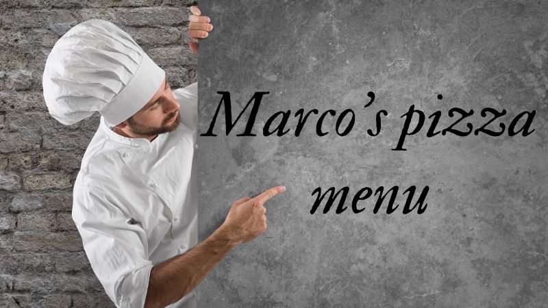 Marco's pizza menu